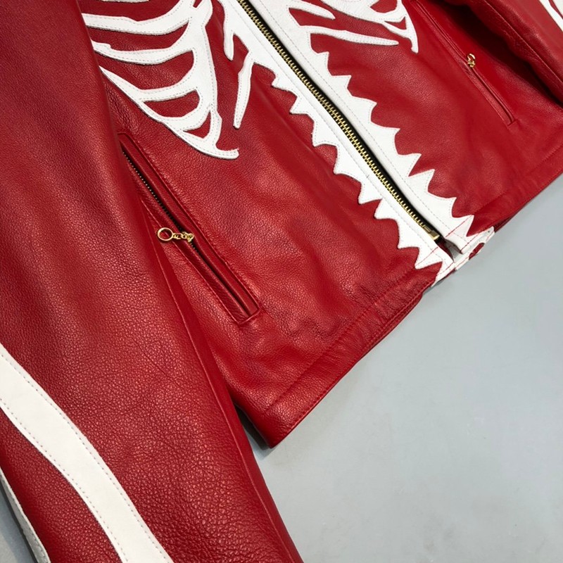 21AW新作シュプリーム 偽物 革のジャケット  Vanson Leather Bones Jacket She85383